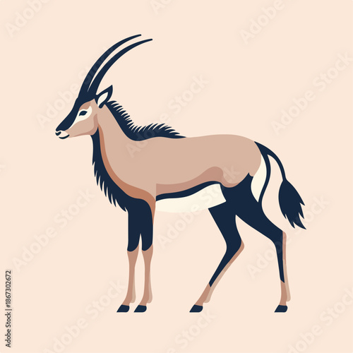 flat illustration of saola animal
