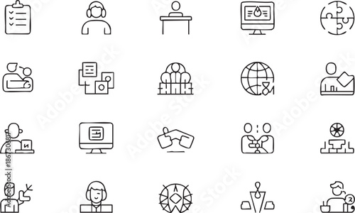 Online Job and Freelance Icon Collection for Career Platform UI