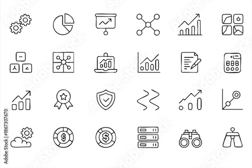 Financial Reporting Outline Icons for Performance Monitoring Tools