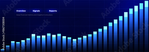 Financial Growth Stock Market Graphic, Economy Trade Graph, Data Chart Business Development Strategy Finance, Invest Background Concept, Global Digital Sale Analysis, Year Plan. Vector Illustration