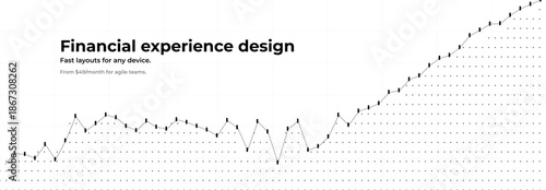 Financial Growth, Fintech Analytics, Rise Profit, Business Up Chart, Stock Candle, Development Invest, New Year Sale Plan, Company Benefit Money Visual Graphic for Presentation. Vector Illustration