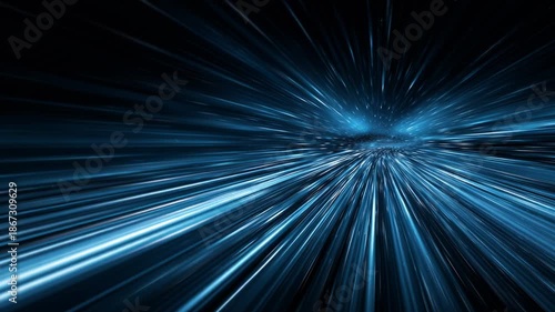 Dynamic blue light streaks futuristic tech background