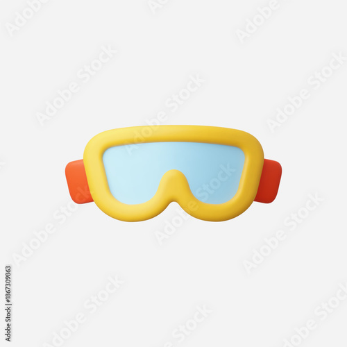 3d Realistic Diving Mask vector illustration