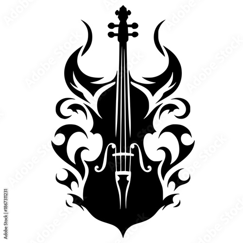 Devil's violin silhouette