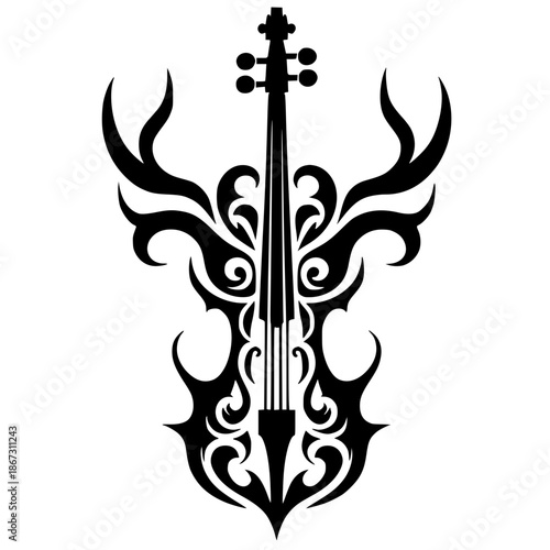 Devil's violin silhouette