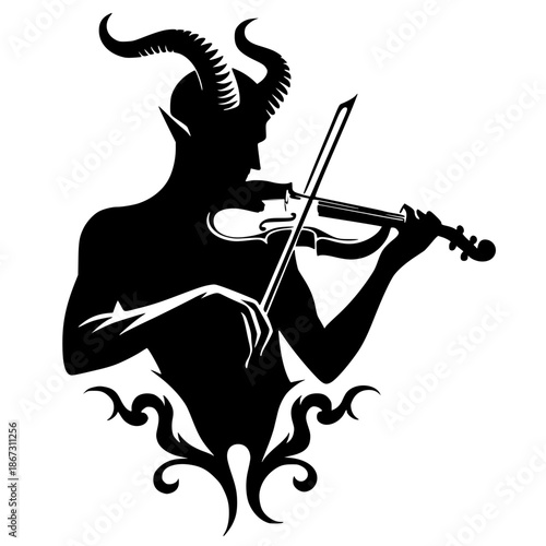 Devil's violin silhouette