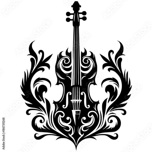 Devil's violin silhouette
