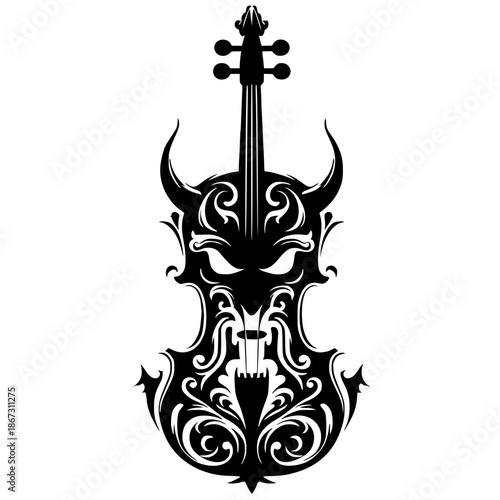 Devil's violin silhouette