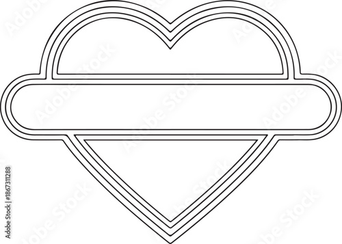 Geometric Heart Design: A clean, minimalistic, and modern illustration featuring a heart shape, perfect for various creative concepts, logo designs, and visual branding projects.