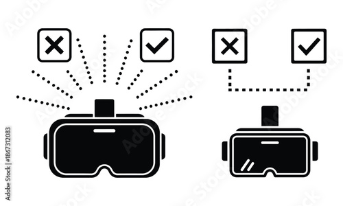 Vr decision making icons: virtual reality choice and ethics