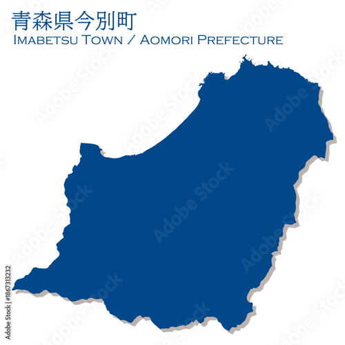 イラスト素材：日本地図　青森県今別町ベクターイラストマップ	