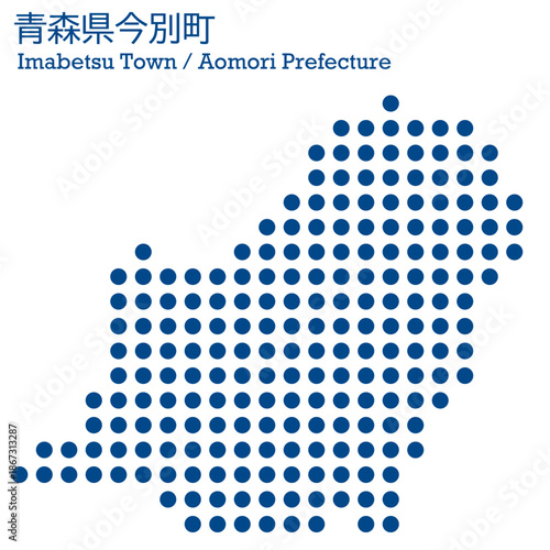イラスト素材：日本地図　青森県今別町ベクターイラストマップ	