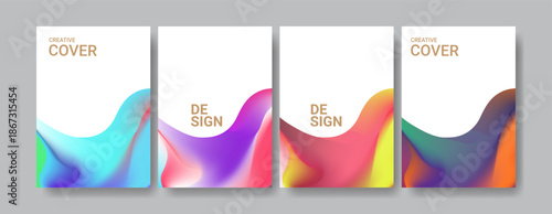 Fluid design: an abstract collection of book covers with vibrant colors, capturing the essence of creativity and elegance.