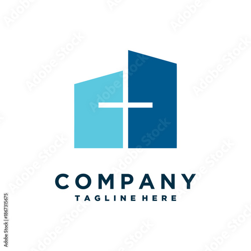 Church logo icon design illustration