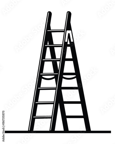 Ladder silhouette vector illustration isolated on white background