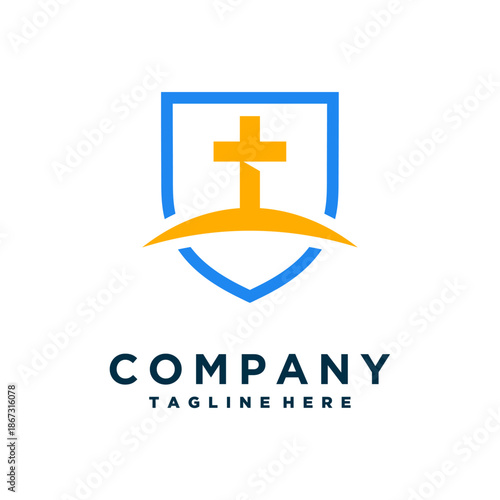 Church logo icon design illustration