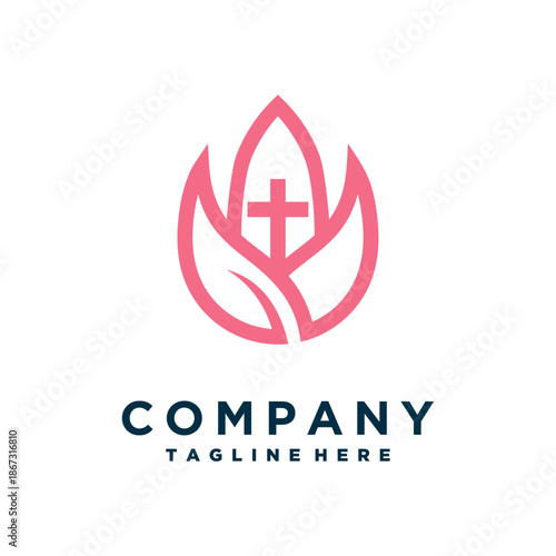 Church logo icon design illustration