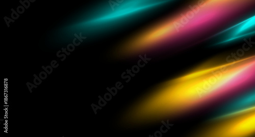 Neon colorful glowing smooth rays abstract concept background. Vector modern futuristic design