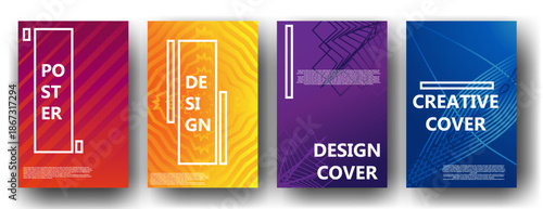 Captivating Design: A collection of modern and stylish poster designs, each with its unique color palette and artistic flair. Capturing the essence of innovation and visual appeal.