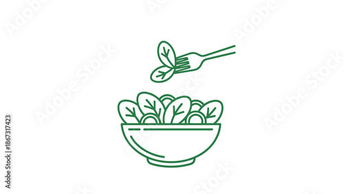 Fresh salad being prepared in a bowl with a fork