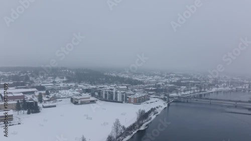 The Norwegain town of Elverum during winter