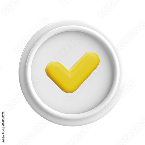 Yellow checkmark button for approval and success