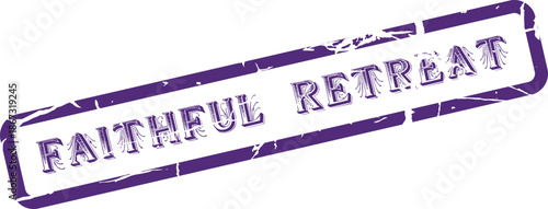 Faithful Retreat Spiritual Event Stamp Imprint Design with Distressed Texture
