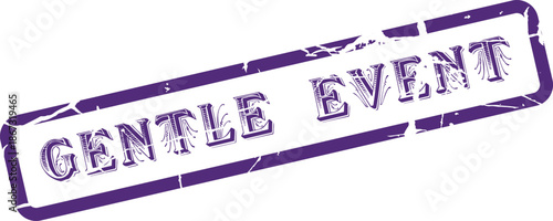 Gentle Event distressed purple rubber stamp graphic for elegant gatherings and peaceful community occasions