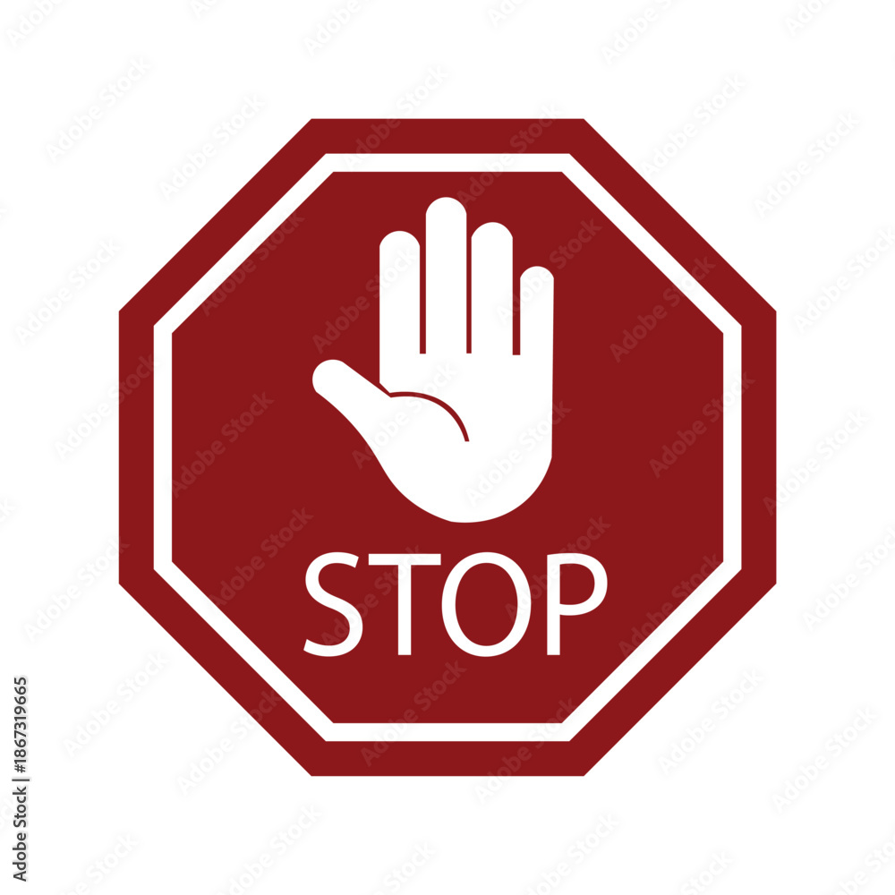 Fototapeta premium Traffic sign stop. Prohibition sign. Vector illustration Art