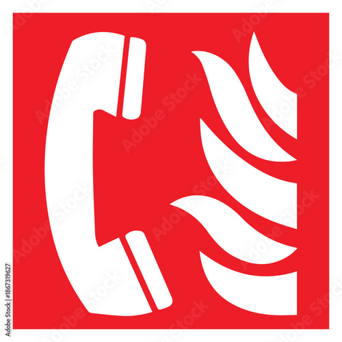 Safety sign fire emergency telephone vector sticker Victor Art Illustration