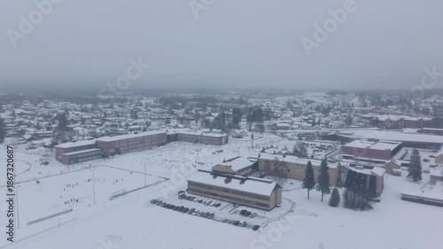 The Norwegain town of Elverum during winter