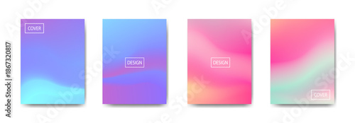 set of abstract background with beautiful gradation color, colorful background for poster flyer banner backdrop.vertical banner.cool fluid background vector illustration