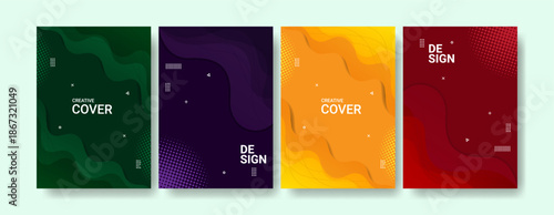 Abstract Cover Design: A collection of vibrant and modern cover designs, each showcasing a unique abstract pattern and color palette, perfect for contemporary publications.