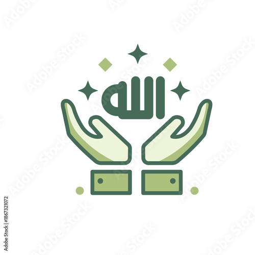 Ramadan Praying Hands Icon