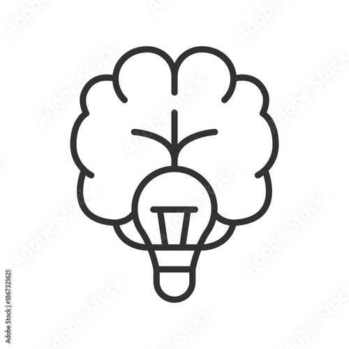 Creative mind concept, icon in line design. creative mind, creativity, imagination, thinking, idea, inspiration, brain on white background vector. creative mind editable stroke icon