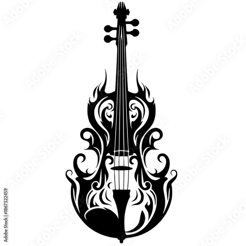 Devil's violin silhouette