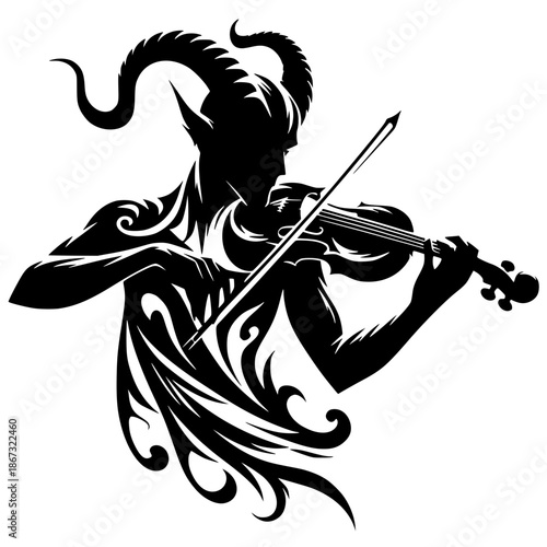 Devil's violin silhouette