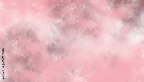Soft pink and white watercolor background with an ethereal, cloudy texture.