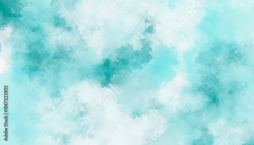 Blue and White Abstract Watercolor Background