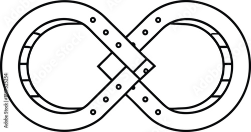 slow fashion loop line art vector illustration on transparent background