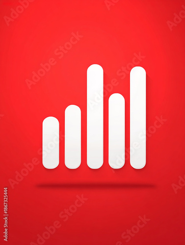 Abstract White Bar Pattern on Red Background made with generative AI