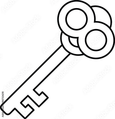 language revitalization key line art vector illustration on transparent background