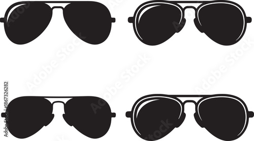 Set of stylish sunglasses vector illustration isolated on white background