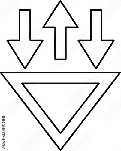 glacier regrowth symbol line art vector illustration on transparent background