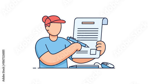 Person Signing Official Document or Contract with a Pen