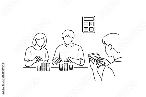 Budget Planning With Coins And Calculator