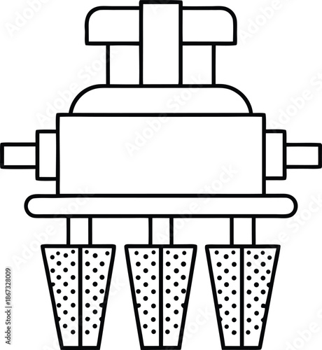 atmospheric water harvester line art vector illustration on transparent background