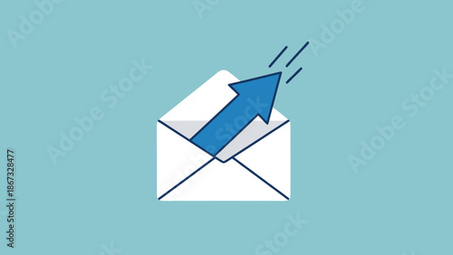 Sending Email Message Flat Design Icon