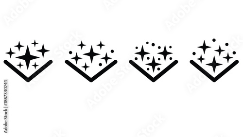 Sparkle and shine icons representing cleanliness and purity