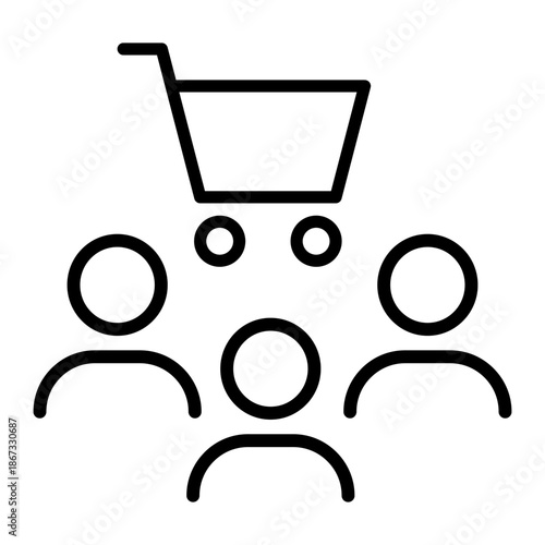 Shopping icon vector. Online shopping Illustration sign. Purchases symbol. Sale logo.